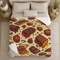 thumbnail image 5 of Chocolate Bar Scatter Pattern Realistic Illustrations Birthday, Cozy Friendship Quote Scene, Warm Flannel Blanket for Living Room and Reading Nook, Art Lovers Friendship Gift, Artistic Home Decor, 5 of 9