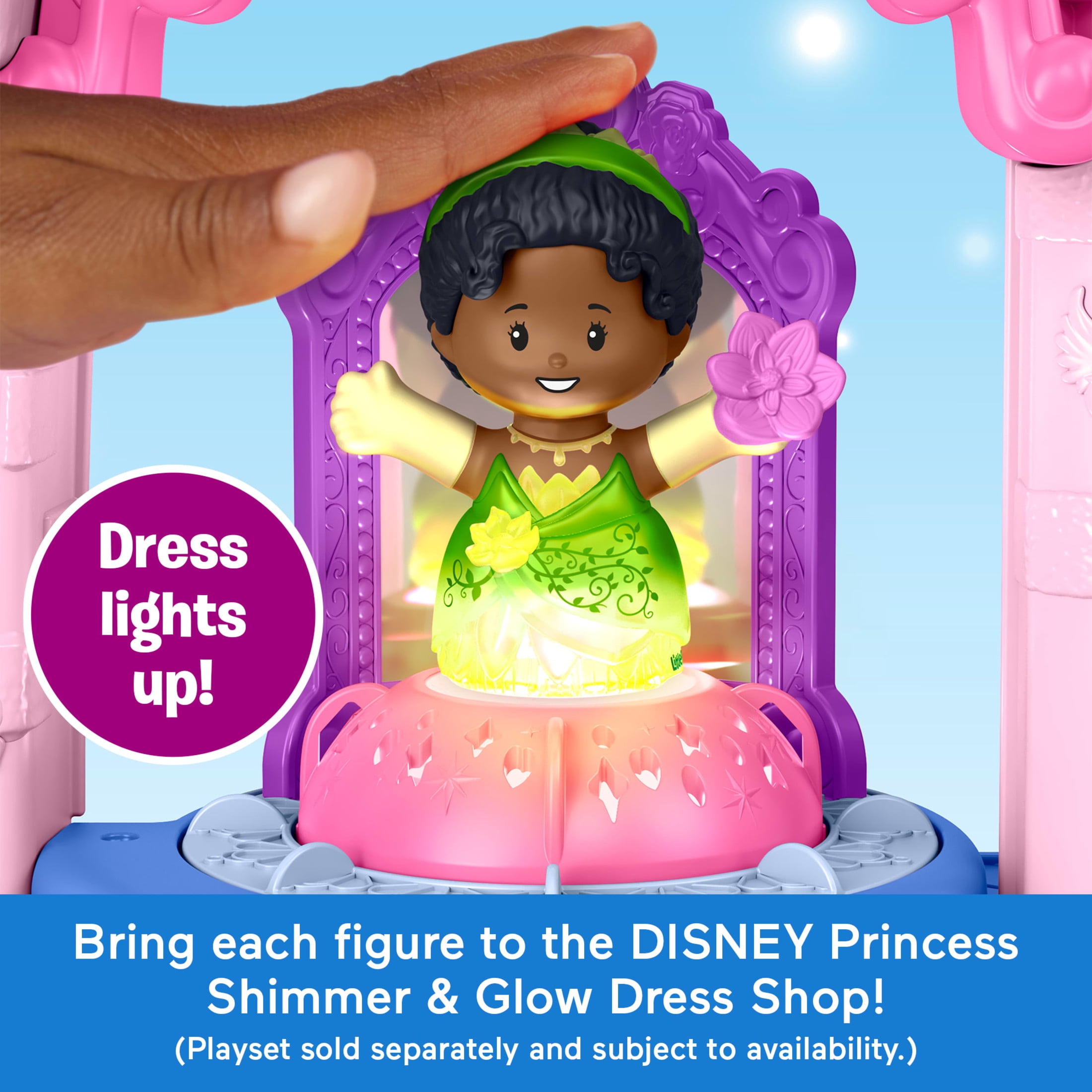 Fisher-Price Little People Disney Princess Shimmer Gowns Figure Set, 6 Characters