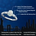 thumbnail image 2 of Gem Stone King 925 Sterling Silver Simulated White Opal and Lab Grown Diamond Engagement Ring for Women | 1.30 Cttw | Oval Cabochon 8X6MM | Gemstone October Birthstone | Size 8, 2 of 6
