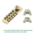thumbnail image 4 of Uxcell Terminal Ground Bar Screw Block Barrier Brass 11 Positions with Bracket for Electrical Distribution 2 Pack, 4 of 5