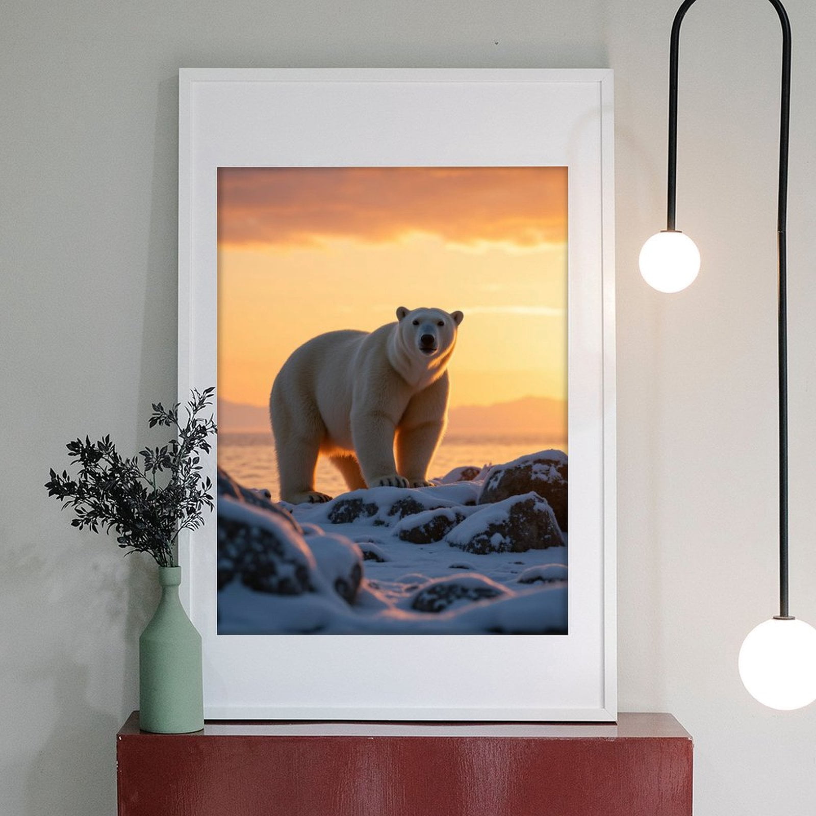Diamond Art Kit for Adults, Polar Bear On Snowy Rocks Sunset Diamond Painting for Adults Beginners, DIY Diamond Art Painting Kits, 5D Diamond Painting Crafts for Home Decor 12x16 Frameless
