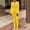 Yellow plus size blazer pants set a1, variant on Women's Plus Size 2 Piece Set V Neck Long Sleeve Blazer Wide Leg Pants Casual Work Business Outfit Solid Elegant Matching Lounge Suits Travel Airport Clothes, Yellow XL