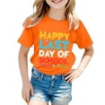 thumbnail image 1 of LUOGENLI T-Shirt pour Filles Ensemble 2 Pcs Imprimé Col Rond Manches Courtes pour Garçons et Filles Orange 8-9 Ans, 1 of 4