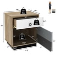 thumbnail image 2 of Gymax 2PCS Nightstand with Drawer and Storage Cabinet Wooden Sofa Side Table End Table, 2 of 10