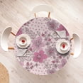 thumbnail image 4 of Ambesonne Flowers Fitted Round Tablecloth, Romantic Floral and Polka, 40"- 44" Diameter, Blush Hot Pink White, 4 of 5
