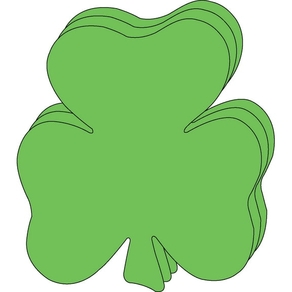 SHAPES ETC. Shamrock Bright Neon Single Color Super Cut-Outs- 8” x 9"
