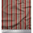 thumbnail image 1 of Soimoi Red Modal Satin Fabric Colorful Vertical Stripe Printed Fabric 1 Yard 42 Inch Wide, 1 of 3