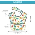 thumbnail image 4 of Susaid Dinosaur Print Bibs for Babies Toddlers Adjustable Waterproof Free Soft Durable Bibs for eating with Large Pocket Food Catcher, 4 of 8