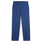 Calvin Klein Boys Blue Bold Box Plaid Flat Front Slim Fit Pants Size 20
