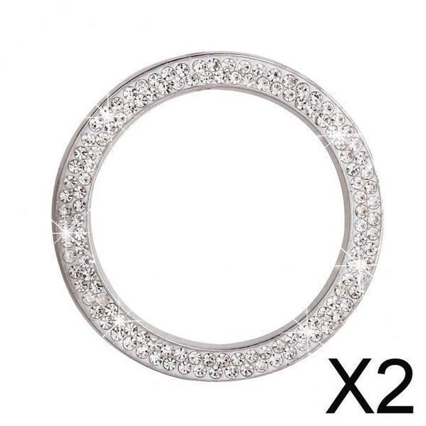 2x Diamantes de Imitación de Cristal para Decoración de Coche, Pomo de Llave de Coche, Motor de Coche Brillante, Color 2 piezas