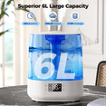 thumbnail image 5 of 6L Humidifiers for Bedroom , Cool Mist Ultrasonic Humidifier with Humidity Sensor, Top Fill 60H & 28dB Quiet Runtime, 8+1 Color Night Lights, 360° Dual Nozzle--Blue, 5 of 8