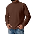 thumbnail image 2 of LODIENY Big and Tall (M-5XL) Mock Neck Undershirt for Men Long Sleeve Knit Thermal Base Layer Tops Relaxed Fit Basic Fall Winter Clothing Coffee XL, 2 of 7