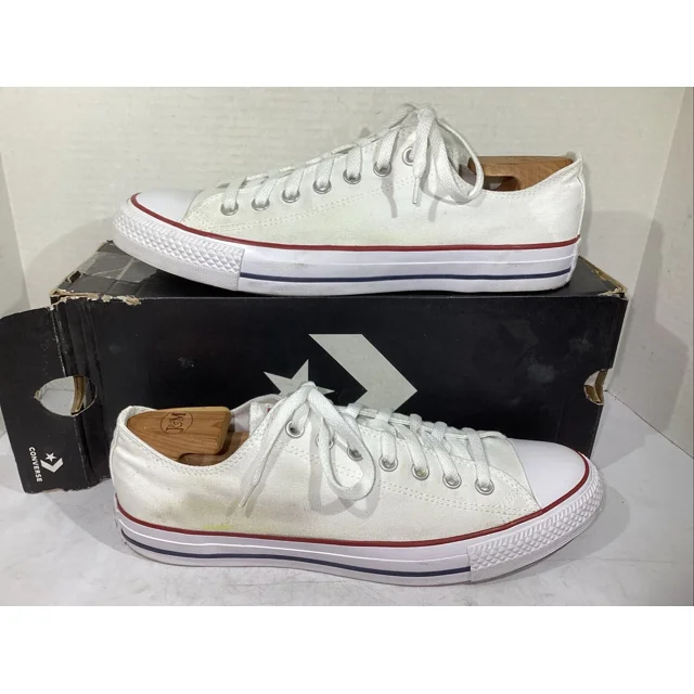 Ni - ke Converse Men’s Size 11 EU 45 White Canvas All Star OX Low Sneakers AJ-681