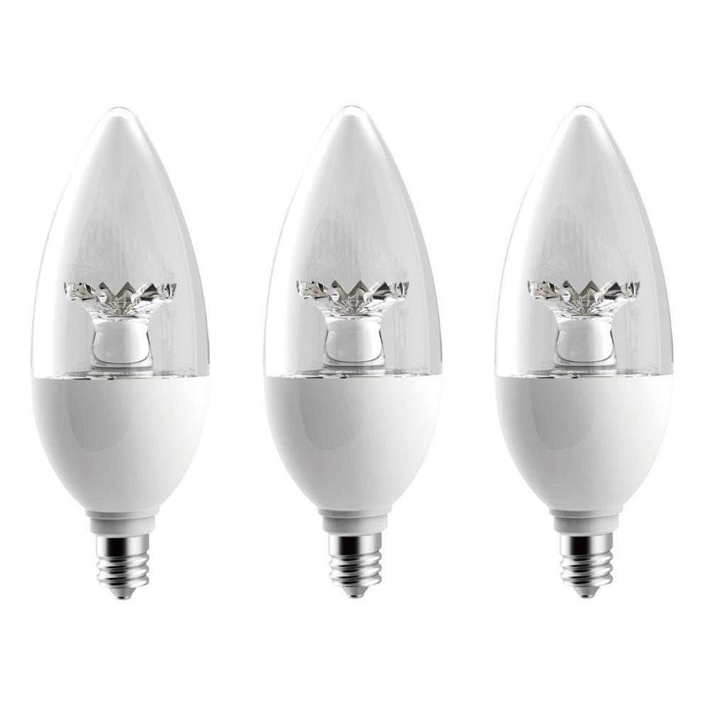 EcoSmart 40-Watt Equivalent B11 Dimmable LED Light Bulb Soft White (3-Pack)