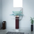thumbnail image 3 of 2 Bohemia Glass Pedestal Sink Crystal Clear Countertop Modern Vanity Round Vessel Sinks, Chrome Faucet, Drain, Towel Bar, Tempered Glass Counter and Pedestal| Renovators Supply, 3 of 4