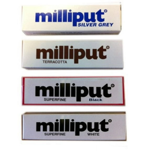 Milliput Epoxy Putty Pack of 3 (6 Sticks) Standard Yellow Grey Cold Setting Modelling Restoring Sculpting