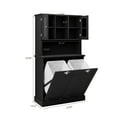 thumbnail image 6 of CQSXDA Two-Compartment Tilt-Out Dirty Laundry Basket Black 32.68x14.57x59.69 inches Adjustable Shelves MDF E1 High Quality - Organize Your Laundry and Toiletries Efficiently, 6 of 12