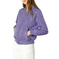 thumbnail image 5 of Allegra K Women's Stand Collar Zip Up Raglan Sleeves Bomber Quilted Jacket, 5 of 8