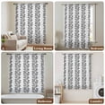 thumbnail image 5 of Black Grey Botanical Sheer Curtains 45 Inch Length, Light Filtering Voile Curtain Panel, Pastoral Spring Summer Leaf Aesthetics Rod Pocket Drapes Window Treatments for Living Room Bedroom 52"x45", 5 of 9