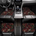 thumbnail image 7 of Pofeuu Fishbone Rose Print Car Foot Mat Set of 4 Pieces - All-Weather Full Set Floor Mats for Cars Trucks SUVs, 7 of 7