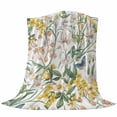 thumbnail image 6 of Yellow White Floral Blanket Soft Cozy Warm Twin Blanket for Bed, Plush Fuzzy Flannel Fleece Blankets for Sofa, Spring Farmhouse Flowers Botanical Throw Blankets for Couch, Gifts for Men, 60"x80", 6 of 9