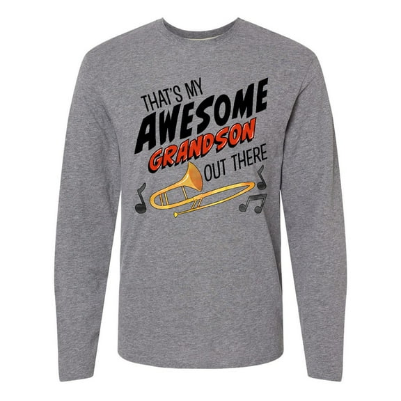 Inktastic That's My Awesome Grandson Out There with Trombone Long Sleeve T-Shirt