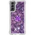 thumbnail image 7 of case for Samsung S21 Plus 5G 6.7" Case,Creativity Clear Quicksand Glitter Flowing Liquid Floating Soft TPU Case w/Stand Bling Diamond Sparkle Phone Cover for Samsung S21 Plus 6.7"  Purple, 7 of 7