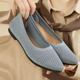 thumbnail image 4 of Summer Shoes for Women,Dress Flats for Women,Pointy Toe Flats for Women,Womens Flats,Womens Flat Shoes Classic Pointed Toe Flats Knitted Dress Shoes Soft Flats for Woman Comfortable Dressy,Gray,8, 4 of 7