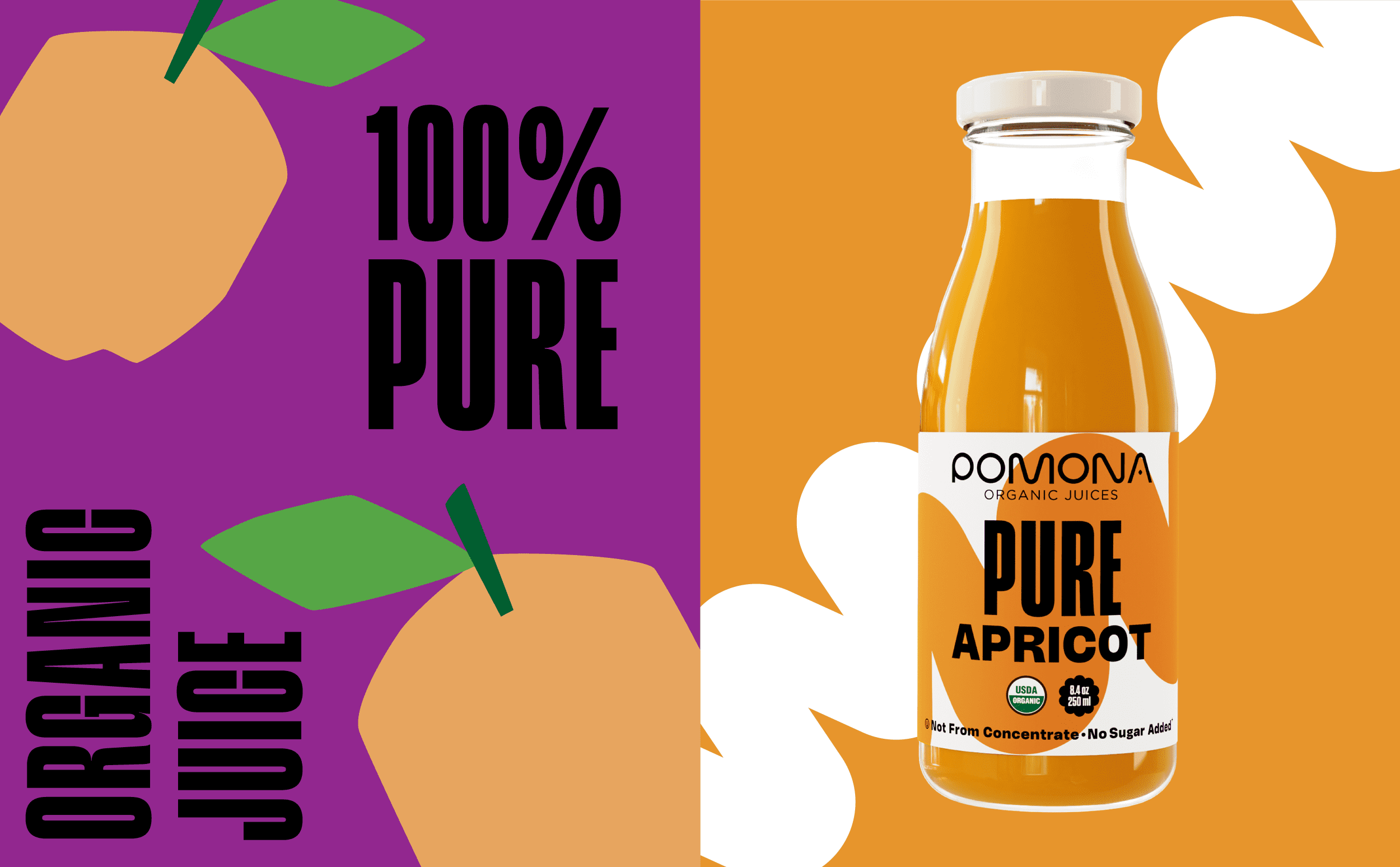Pomona Organic Juices Apricot Juice, 8.4 oz Bottle (Pack of 12)