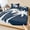 Indigo, variant on King Size Fitted Sheet Set - Black Grey Palm Trees 3 Piece Bedding Sets 16" Deep Pocket Fitted Sheet with 2 Pillowcases, Summer Coastal Tropical Botanical Brushed Microfiber Hotel Luxury Bed Sheets