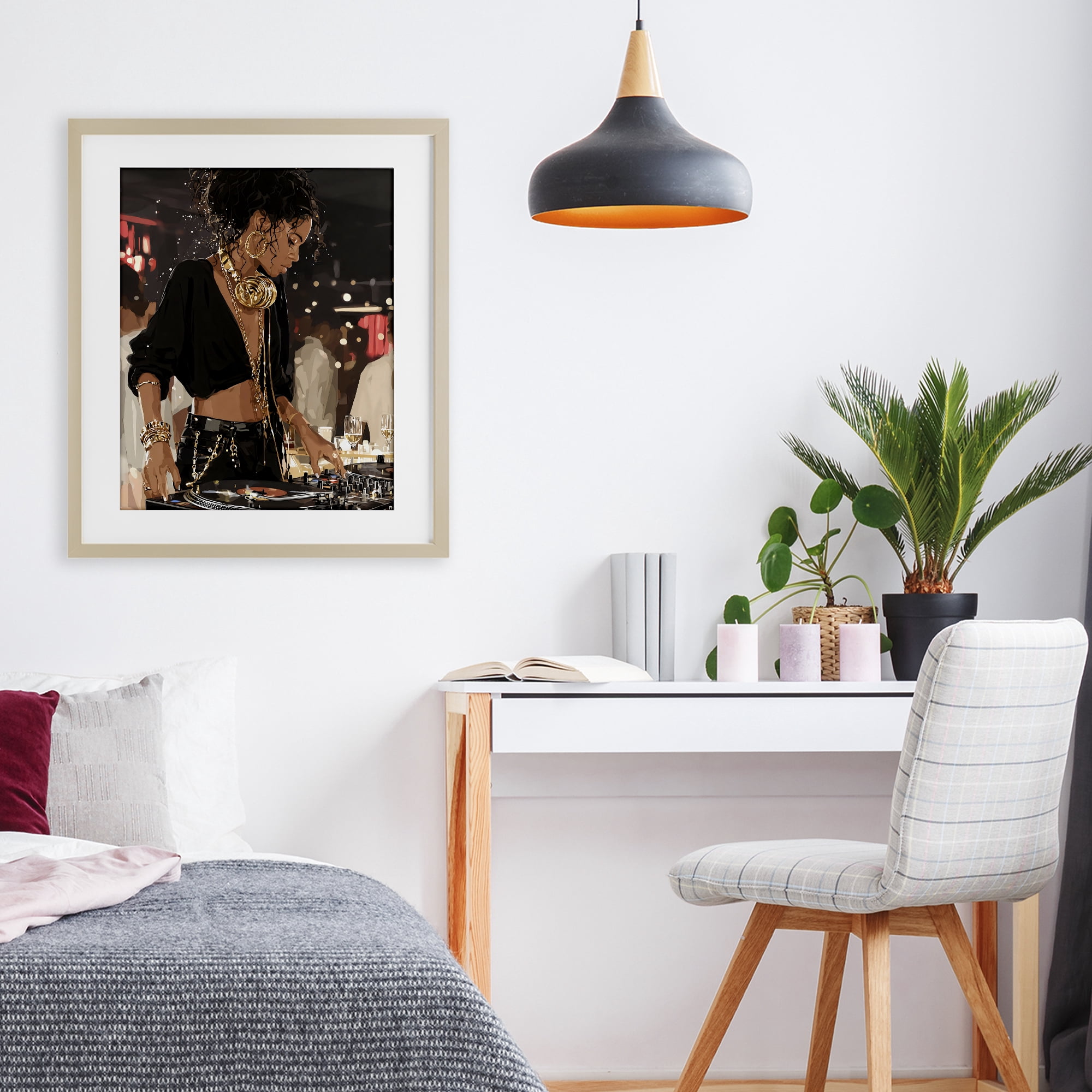 Stupell Industries Touches Of Gold DJ Birch Framed Print Under Glass, design by Franklyn Gregory