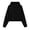 Black, variant on NinXxx Women's Cropped Zip Up Hoodie High Neck Streetwear Outerwear Pink S