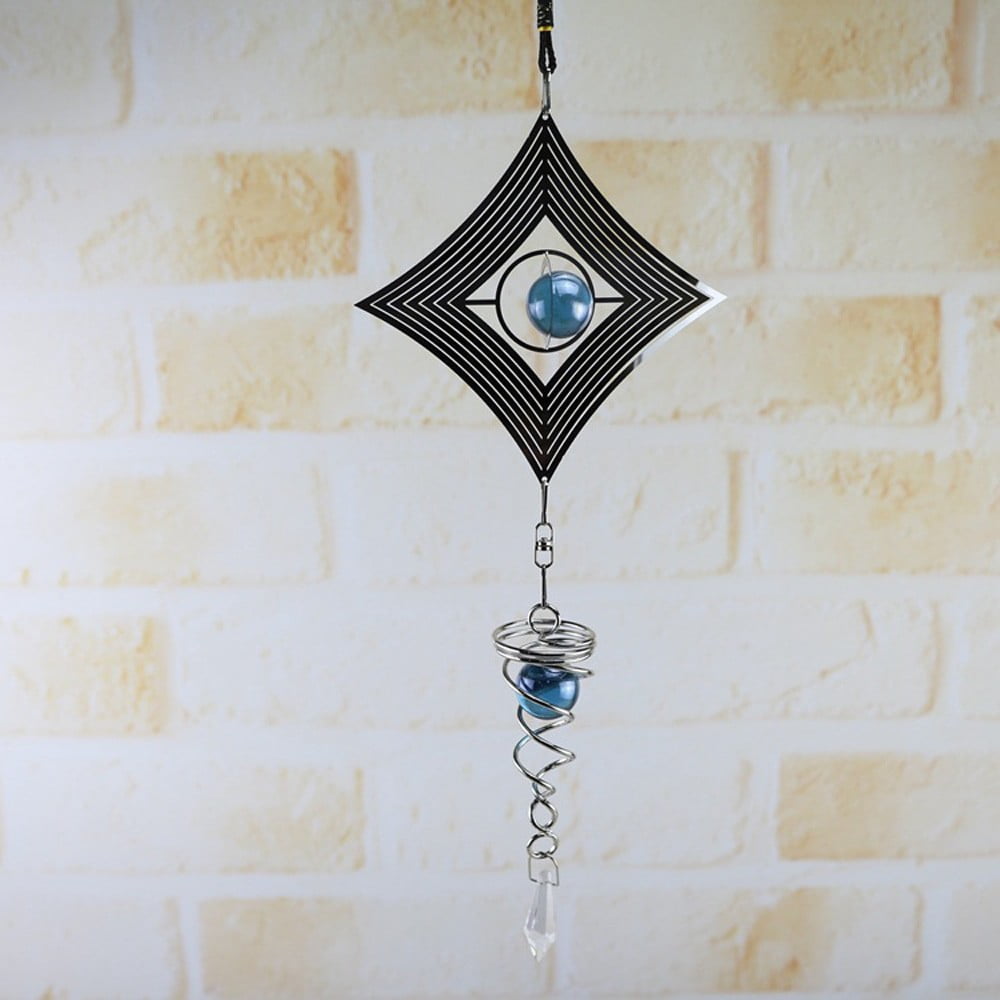 1* Wind Chimes Hanging Ornament Spinner Spiral Rotating Crystal Ball Yard Decor~