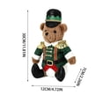 thumbnail image 3 of Nutcracker Style Christmas Teddy Bear,Soldier Costume Design Stuffed Animal Doll for Desktop Mantel,Festive Nutcracker Bear Decor for Home Holiday Gift Display,Green, 3 of 6