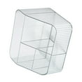 thumbnail image 2 of Caja de almacenamiento de escritorio, organizador trapezoidal, estuche de plástico PP para brochas de maquillaje, 4 rejillas transparentes., 2 of 12