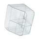 thumbnail image 2 of Caja de almacenamiento de escritorio, organizador trapezoidal, estuche de plástico PP para brochas de maquillaje, 4 rejillas transparentes., 2 of 12