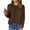Coffee, variant on Karight Women's Ribbed Knit Mock Turtleneck Sweater Pullover Tops V Neck Vacation Fall Striped Color Block Blouse