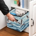 thumbnail image 5 of Seagull Foldable Cube Organizer with Handle, 10.8"x10.5"x10.6", Large Capacity Clothes Storage Containers Basket, 5 of 6