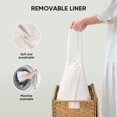 thumbnail image 6 of edx Laundry Basket with Lid, 90 L Hand-Woven PP Rattan Laundry Basket with Handle, Foldable, Removable Liner, Natural, 6 of 9