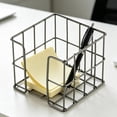 thumbnail image 4 of YiJuHui Desktop Mesh Organizer Basket - Wrought Iron Openwork Grid Stationery Holder for Sticky Notes, Paper Clips, Receipts, Memo Pads - Office Desk & Home Storage Solution, 4 of 6