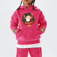 thumbnail image 5 of UACY Kids Girls Christmas Hoodie Fleece Lined Long Sleeve Hooded Cute Funny Santa Claus Graphic Sweatshirt Fall Winter Pullover Tops (Hot Pink, 4-5 Years), 5 of 5