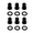 Black, variant on LOOKSEVEN 1 Set (6 Pcs) Guitar Machine Heads Tuners Nuts/ Bushings/Ferrules and Washers-Chorme