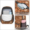 thumbnail image 4 of Daisy Pioneer Flower Brown Pattern 17" School Backpacks for Teens,Waterproof Oxford Fabric,S-Shape Padded Straps for School,Travel,Hiking,Camping, 4 of 6