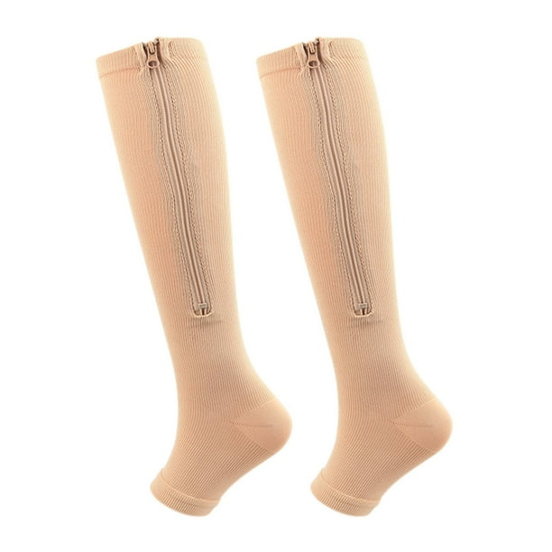 Calcetines de compresión, Calcetines de compresión Con Cremallera Fleshcolor para Al Aire Libre