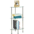thumbnail image 3 of mDesign Glass Corner 3-Tier Tower Cabinet Organizer Shelves - Chrome/Clear, 3 of 8