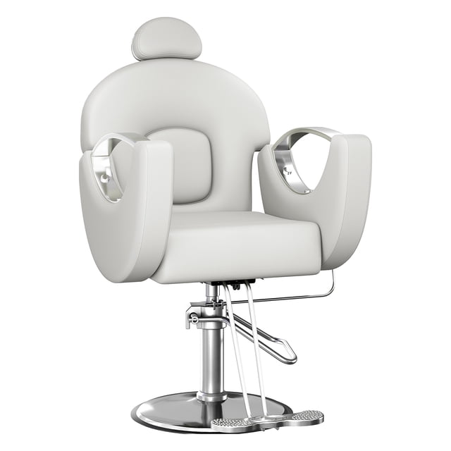 Gaderth Chaise de Barbier, Chaise de Salon Inclinable pour Coiffeur, Chaise Pivotante à 360°, Chaise de Coiffeur avec Pompe Hydraulique, Repose-Pieds, Appui-Tête Réglable et Dossier Inclinable, Fauteuil de Spa pour Spa à Domicile Shampooing