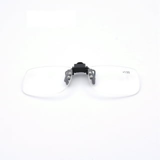 Magna-flip Clip on Flip up Magnifiers, 5.00 Power Converts Distance Glasses  and Into Reading and Computer Glasses
