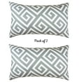 thumbnail image 2 of Decorative Throw Pillow Cover Set of 2 Greek Key 12" x 20" Gray & White Lumbar for Couch, Bedding, 2 of 5
