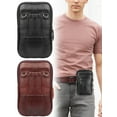 thumbnail image 4 of TSV Crossbody Cell Phone Bag, PU Leather Belt Bag Purse Pouch with Belt Clip, Phone Holster Case Fit for iPhone, Samsung, 4 of 7