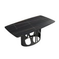 thumbnail image 4 of 70.86" Black Sintered Stone Dining Table, Modern Rectangular Design, 6-8 Seats, Black Metal Legs, for Dining Room, Easy Clean, Durable, 4 of 18